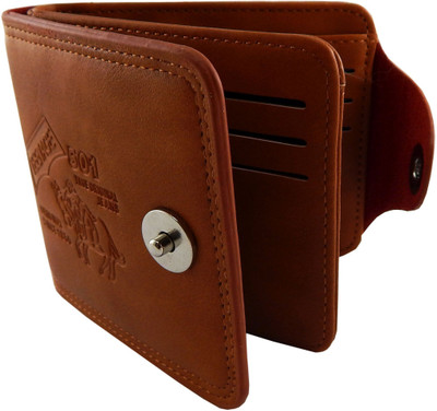 

Teenage Men Tan Artificial Leather Wallet(9 Card Slots)