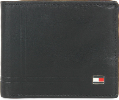 Tommy Hilfiger Men Black Genuine Leather Wallet(4 Card Slots)
