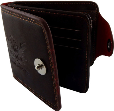 

Teenage Men Brown Artificial Leather Wallet(9 Card Slots)