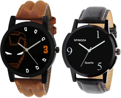 

SPINOZA 02S01P148 professional leather belt stylish and attractive couple Watch - For Men