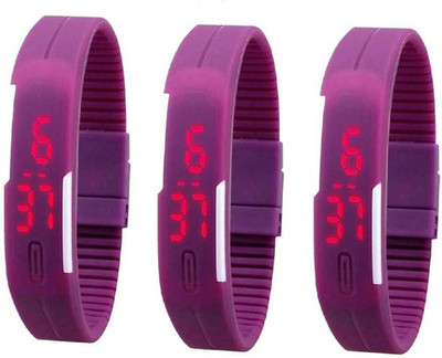 

Talgo New Arrival 2018 Red Robin Season Special RRLEDPL3 New Special Collection Digital LED Purple Rectangle DialPurple Attractive And Comfertable Rubber Strap (Combo of 3) RRLEDPL3 Watch - For Boys