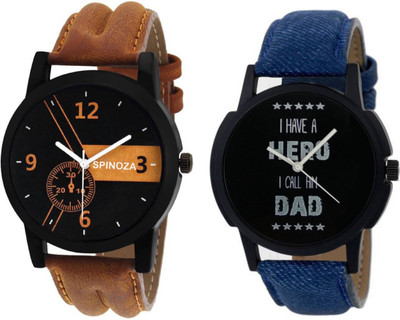 

SPINOZA 02S01P134 professional leather belt stylish and attractive couple Watch - For Men