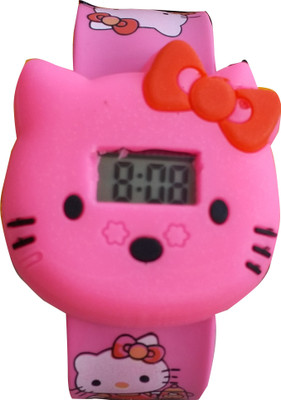 

SS Traders Cute Pink Kitty Strap Watch - For Girls