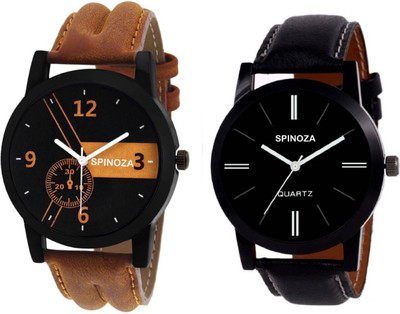 

SPINOZA 02S01P132 professional leather belt stylish and attractive couple Watch - For Men