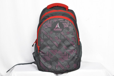 

4OUR 14 inch Expandable Laptop Backpack(Red, Grey)