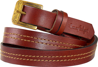 

Honey Badger Women Casual Brown Genuine Leather Belt, Burgandy