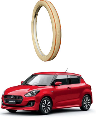 AUTO PEARL Steering Cover For Maruti New Swift(Beige Red, Leatherite)