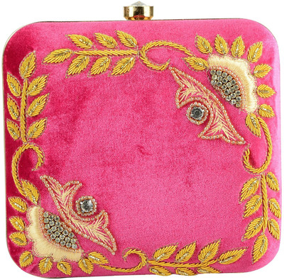 

Tooba Handicraft Party Pink Clutch