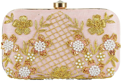 

Tooba Handicraft Party Pink Clutch