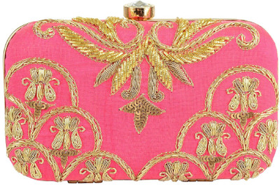 

Tooba Handicraft Party Pink Clutch