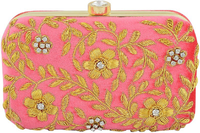 

Tooba Handicraft Party Pink Clutch