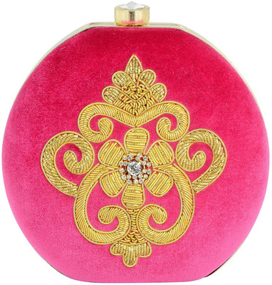 

Tooba Handicraft Party Pink Clutch