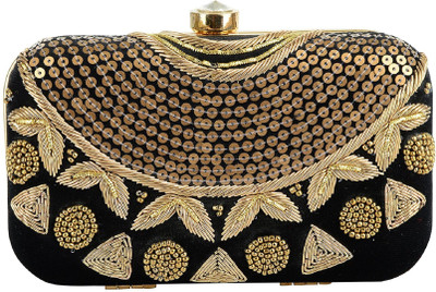 

Tooba Handicraft Party Black Clutch