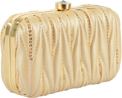 

Tooba Handicraft Party Gold Clutch