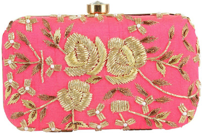 

Tooba Handicraft Party Pink Clutch