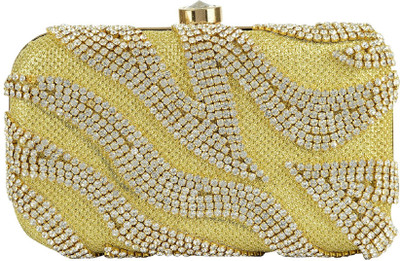

Tooba Handicraft Party Gold Clutch