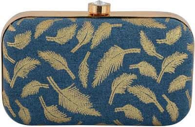 

Tooba Handicraft Party Blue Clutch