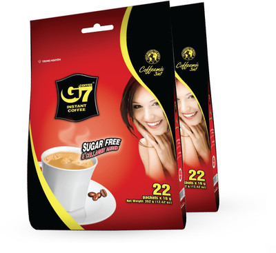 

G7 3-in-1 Sugar Free Instant Coffee with Collagen , Vietnamese Premium Gourmet Coffee Premix, Bag 22 Sachets ,100% Pure Soluble Coffee, Non-dairy Creamer, Milk Protein, Salt, Collagen & Sweet Taste Instant Coffee 352 g(Pack of 2)
