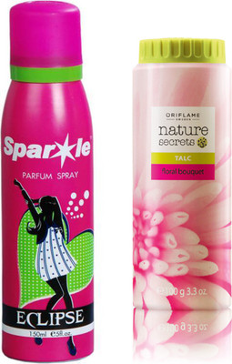

Oriflame Sweden Nature Secrets Talc Floral Bouquet (100g) (25440) With one sparkle perfume spray 150 ml(Set of 2)