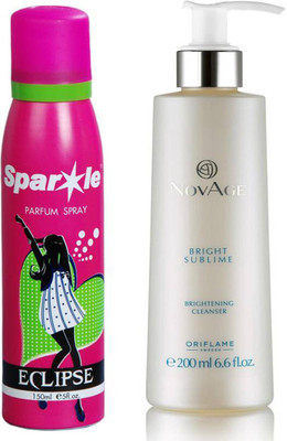 

Oriflame Sweden NovAge Bright Sublime Brightening Cleanser 200ml (32656) With one sparkle perfume spray 150 ml(Set of 2)