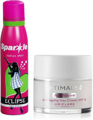 

Oriflame Sweden age revive anti ageing day cream 50 ml (32474) one sparkle perfume spray 150 ml(Set of 2)