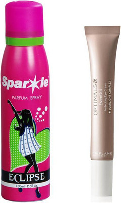 

Oriflame Sweden Optimals Even Out Brightening Eye Cream 15ml (33226) With one sparkle perfume spray 150 ml(Set of 2)