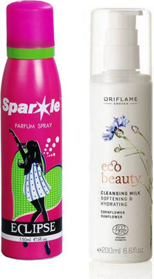 

Oriflame Sweden Sweden Ecobeauty Cleansing Milk 200ml (32197) With one sparkle perfume spray 150 ml(Set of 2)