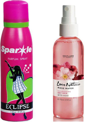 

Oriflame Sweden Love Nature Rose Water Wild Rose (32224) With one sparkle perfume spray 150 ml(Set of 2)
