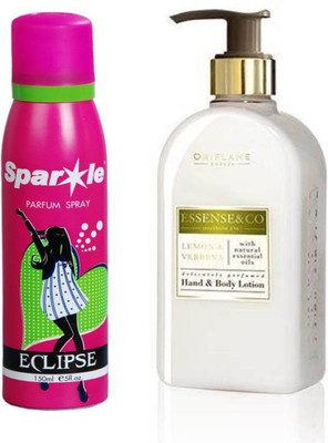 

Oriflame Sweden Essense&Co. Lemon & Verbena Hand & Body Lotion 300ml ( 31851 ) With one sparkle perfume spray 150 ml(Set of 2)