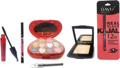 

femina09 makeup collection kit 12h kajal 36h eye liner mascara compact combo 123456789 set of 6(Set of 6)