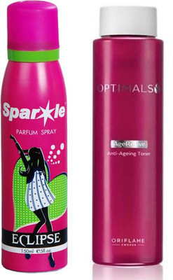 

Oriflame Sweden optimals age revive anti ageing toner 200 ml (32417) one sparkle perfume spray 150 ml(Set of 2)