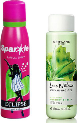 

Oriflame Sweden Love Nature Cleansing Gel Tea Tree 150ml (30153) With one sparkle perfume spray 150 ml(Set of 2)
