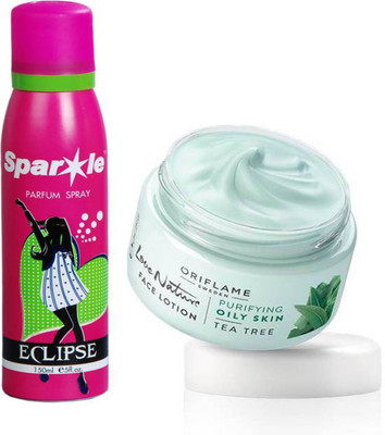 

Oriflame Sweden Love Nature Face Lotion Tea Tree 50ml (30124) With one sparkle perfume spray 150 ml(Set of 2)