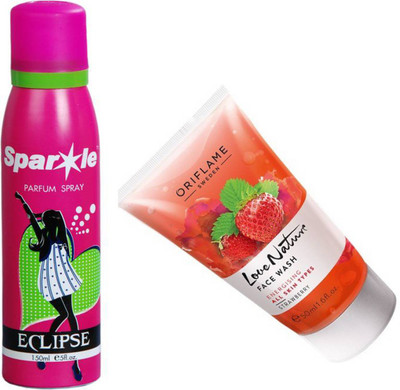 

Oriflame Sweden Love Nature Face Wash Strawberry 200ml (32668) With one sparkle perfume spray 150 ml(Set of 2)