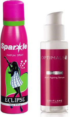 

Oriflame Sweden optimals age revive anti ageing serum 30 ml (32477) one sparkle perfume spray 150 ml(Set of 2)