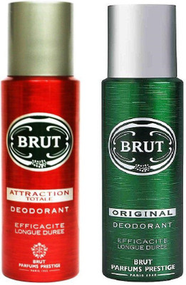 

Brut Original and Attraction Deodorant Spray - For Men & Women(200 ml, Pack of 2)