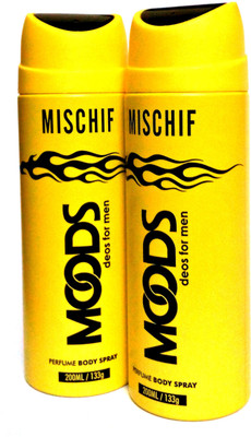 

Moods MISCHIF Perfume Body Spray - For Men(400 ml, Pack of 2)