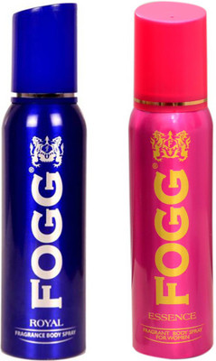 

Fogg ROYAL DEODORANT 120 ML+ESSENCE DEODORANT 120 ML Deodorant Spray - For Men & Women(120 ml, Pack of 2)