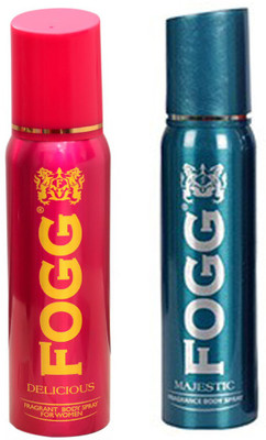

Fogg DELICIOUS DEODORANT 120 ML + MAJESTIC DEODORANT 120 ML Deodorant Spray - For Men & Women(120 ml, Pack of 2)