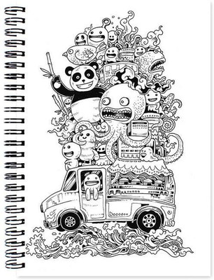 

Little Jaipur A5 Note Book(Black and White Art, Multicolor)