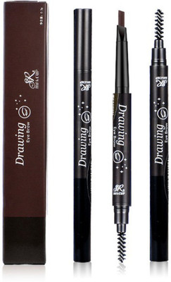 

ucanbe Brand Waterproof Automatic Makeup Eyebrow Pencils Natural Double-end Black Brown Color Long Lasting Eye Brow Pen with Brush 12 ml(brown)