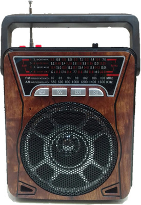 

CRETO latest high quality sound 10 band fm/am/sw radio support memory card , aux, usb pendrive FM Radio(Wooden brown)