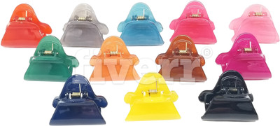 

Evolution Hair Clips, Claw Clips , Butterfly Clips, Small,Curved Triangle Glossy Candy Colors for Women / Girls , Pack of 12 Hair Claw(Multicolor)