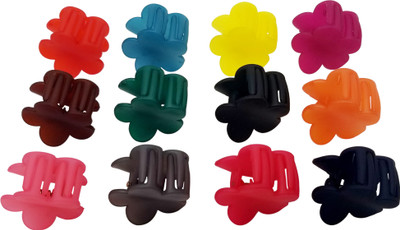 

Evolution Hair Clips, Claw Clips , Butterfly Clips, Small, Flower Shape Matte Candy Colors for Women / Girls , Pack of 12 Hair Claw(Multicolor)