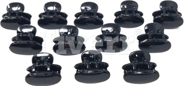 

Evolution Hair Clips, Claw Clips , Butterfly Clips, Small , Oval Shape Glossy Black Color for Women / Girls , Pack of 12 Hair Claw(Multicolor)