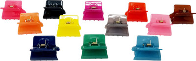 

Evolution Hair Clips, Claw Clips , Butterfly Clips, Small, Rectangle Glossy Candy Colors for Women / Girls, Pack of 12 Hair Claw(Multicolor)