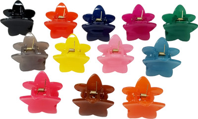 

Evolution Hair Clips, Claw Clips , Butterfly Clips, Small, Star Shape Glossy Candy Colors for Women / Girls, Pack of 12 Hair Claw(Multicolor)