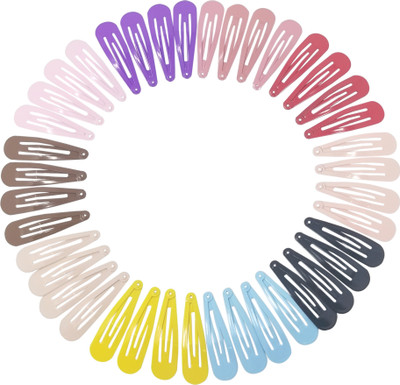 

Evolution Pack of 40 Girls Colorful Metal Clip Snap Hair Clips Tic Tac Barrettes Great Quality Tic Tac Clip(Multicolor)