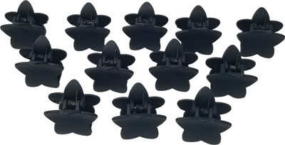 

Evolution Hair Clips, Claw Clips , Butterfly Clips, Small, Star Shape Matte Black Colors for Women / Girls , Pack of 12 Hair Claw(Multicolor)