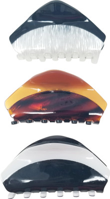 

Evolution Hair Clips, Claw Clips , Butterfly Clips, Small, Curved Vintage Shell Prints for Women / Girls, Pack of 3 Hair Claw(Multicolor)